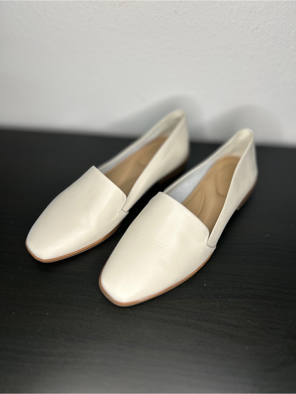 Aldo Women's Cream Leather Slip-On Loafers